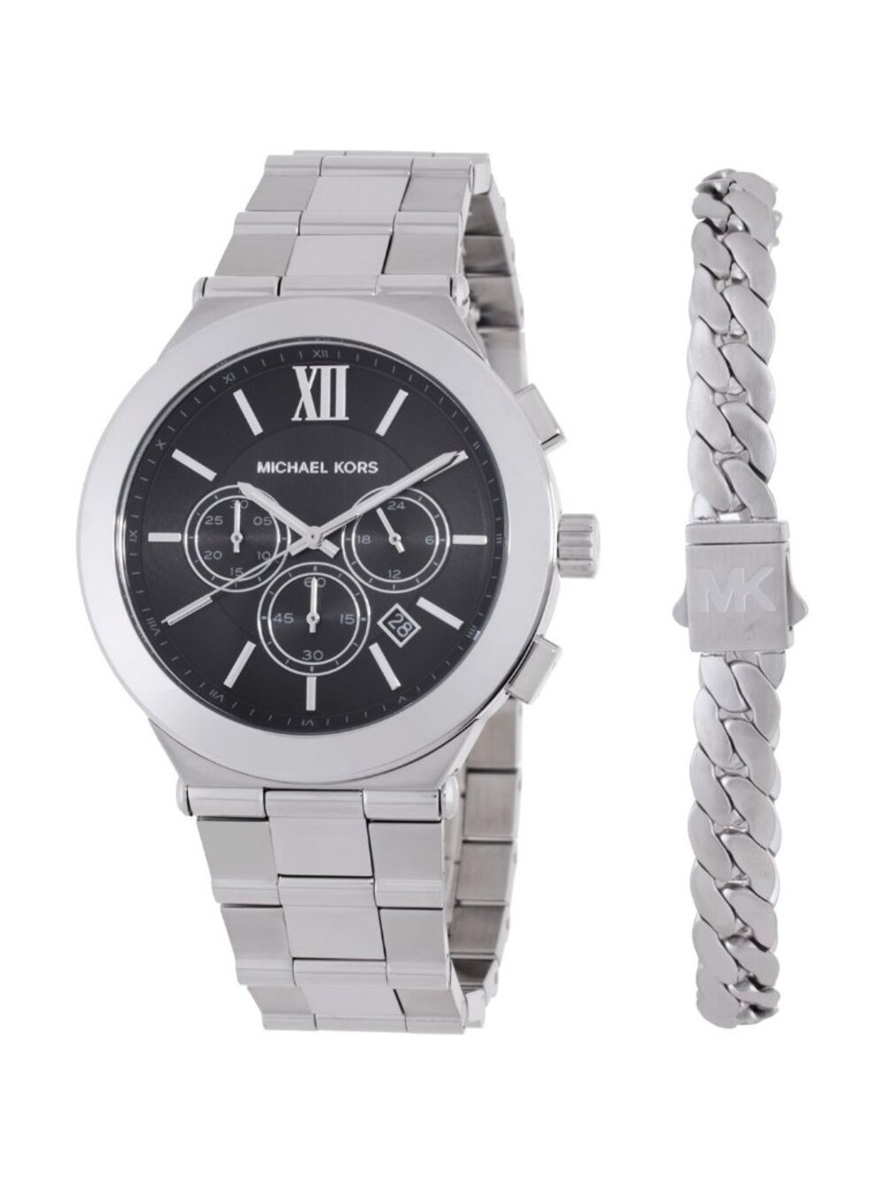 NWT Michael Kors Oversized Billie Chronograph Quartz Men's Watch and Bracelet Gi